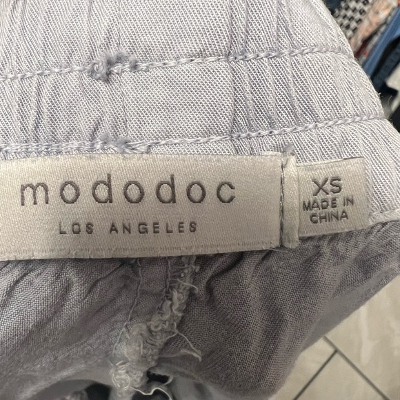 mod o doc Women’s Size XS TENCEL Blue CROPPED Pants Wide Leg W/slit Either Side - Picture 5 of 13